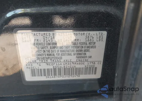 2018 Nissan Sentra S z USA, uszkodzony, nr VIN 3N1AB7AP0JY295498